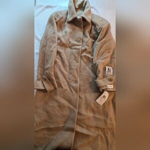 Women's Tan Mohair-Blend Coat